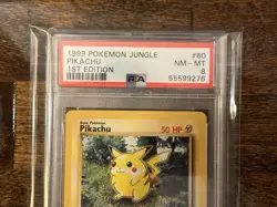 1999 PIKACHU #60 POKEMON JUNGLE 1ST EDITION PSA 8 - Image 2