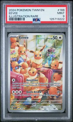 Eevee #188 2024 Pokemon Twm En-Twilight Masquerade PSA 9 IR b - Image 1