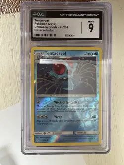 2019 Pokemon TCG Tentacruel 41/214 Unbroken Bonds Reverse Holo cgc 9 - Image 1