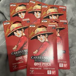 One Piece TCG Carrying On His Will Sleeved Booster Packs Lot Of 6 - Image 1
