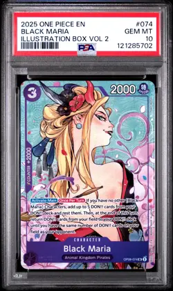 Black Maria #074 2025 One Piece Promos PSA 10 Illustration Box Vol 2 b - Image 1