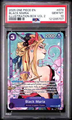 Black Maria #074 2025 One Piece Promos PSA 10 Illustration Box Vol 2 g - Image 1