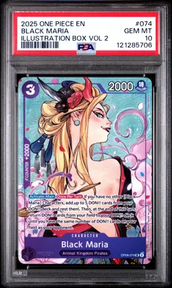 Black Maria #074 2025 One Piece Promos PSA 10 Illustration Box Vol 2 f - Image 1