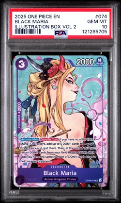 Black Maria #074 2025 One Piece Promos PSA 10 Illustration Box Vol 2 - Image 1