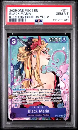 Black Maria #074 2025 One Piece Promos PSA 10 Illustration Box Vol 2 a - Image 1