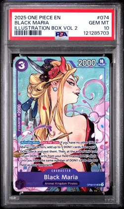 Black Maria #074 2025 One Piece Promos PSA 10 Illustration Box Vol 2 c - Image 1