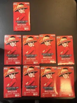 LOT OF 9 One Piece OP-13 Carrying on His Will Sleeved Blister Booster Packs - Image 1