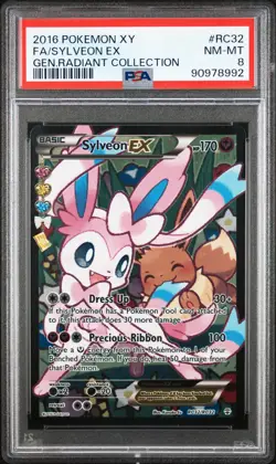 2016 POKEMON XY GENERATIONS RADIANT COLL #RC32 FULL ART/SYLVEON EX PSA 8 - Image 1