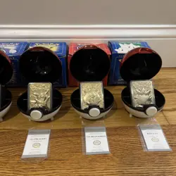 Pokemon 23k Burger King Gold Plated Trading Card Set Blue/Red Box Lot Of 6 - Image 3
