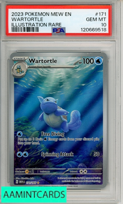 2023 POKEMON MEW EN-151 WARTORTLE #171 ILLUSTRATION RARE PSA 10 GEM MT - Image 1