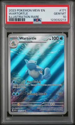 2023 POKEMON MEW EN-151 ILLUSTRATION RARE #171 WARTORTLE PSA 10 - Image 1