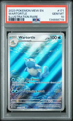 2023 POKEMON MEW EN-151 ILLUSTRATION RARE #171 WARTORTLE PSA 10 - Image 1