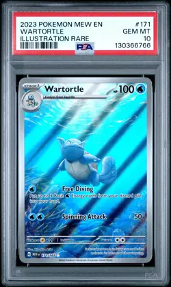 2023 POKEMON MEW EN-151 ILLUSTRATION RARE #171 WARTORTLE PSA 10 - Image 1