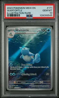 2023 POKEMON MEW EN-151 ILLUSTRATION RARE #171 WARTORTLE PSA 10 - Image 1