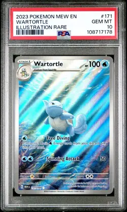 2023 POKEMON MEW EN-151 ILLUSTRATION RARE #171 WARTORTLE PSA 10 - Image 1