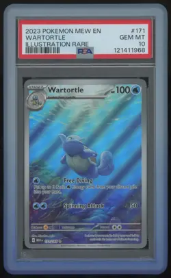 2023 Pokemon SV 151 Mew EN Wartortle PSA 10 Illustration Rare #171 - Image 1