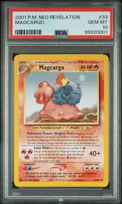 2001 Pokemon Neo Revelation # 33 Magcargo PSA 10 Card GEM MINT! Trusted Seller! - Image 1