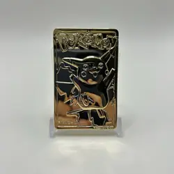 1999 Pokemon 23K Gold-Plated Burger King Metal Pikachu Card - Image 1