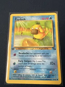 Pokemon TCG Cards 1st Edition Psyduck 53/62 Fossil MP - Image 1