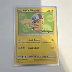 Pokemon TCG Ash's Pikachu SM112 Promo Card 2017 Basic Set by The Pokemon Company - Image 1