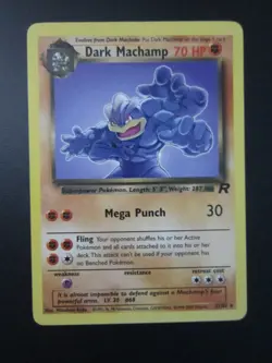 DARK MACHAMP POKEMON CARD 27/82 TEAM ROCKET NON HOLO NEVER PLAYED NM- - Image 1