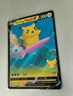 Surfing Pikachu V 008/025 - Celebrations - Ultra Rare Holo Pokemon Card NM - Image 2