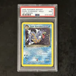 2000 Pokemon Rocket Dark Gyarados Holo PSA 9 Mint 1st Edition #8/82 Rare - Image 1