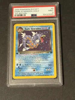 2000 Pokemon Team Rocket First Edition Dark Gyarados Holo #8/82 PSA 9 SWIRL!! - Image 1