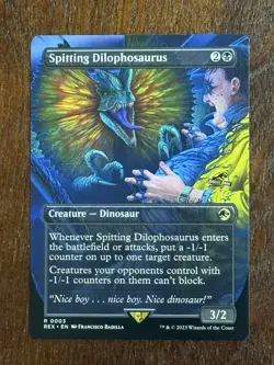 Magic The Gathering Spitting Dilophosaurus (Borderless) Non-foil Jurassic World - Image 1