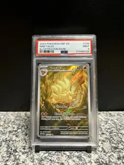 Pokemon SV03 Obsidian Flames Ninetales #199 Illustration Rare Holo PSA 9 - Image 1