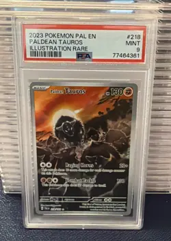 2023 Pokemon PAL EN: PALDEAN TAUROS Illustration Rare PSA 9 - Image 1