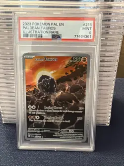 2023 Pokemon PAL EN: PALDEAN TAUROS Illustration Rare PSA 9 - Image 2