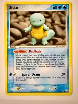 🇨🇦 NM Pokemon TCG Ditto 64/113 Squirtle EX Delta Species 2005 Trading Car - Image 1