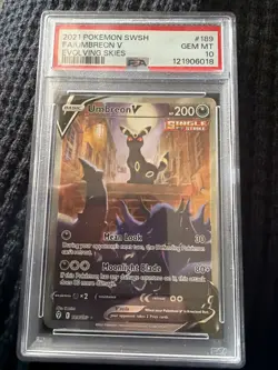 Pokemon Umbreon V Evolving Skies Full Alt Art #189 PSA 10 Gem Mint - Image 1