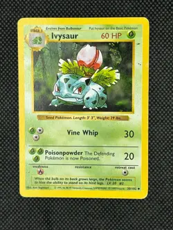 Pokemon TCG Pokemon Ivysaur Shadowless Uncommon Regular 30/102 MP - Image 1