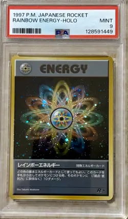1997 Pokemon Japanese Rocket Rainbow Energy Holo PSA 9 MINT - Image 1