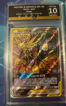 Moltres & Zapdos & Articuno GX SM210 getgraded 10 Holo Promo Pokemon Card slab - Image 2