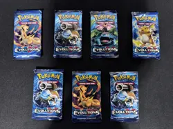 XY Evolutions Booster Pack Art Set (7 packs) - Pokemon TCG 2016 - Factory Sealed - Image 1