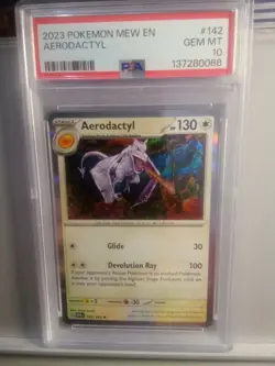 2023 Pokemon Aerodactyl Holo Rare #142/165 Psa 10 By Shinji Kanda - Image 1