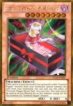 Yugioh! LP Gimmick Puppet Dreary Doll - PGLD-EN001 - Gold Secret Rare - 1st Edit - Image 1