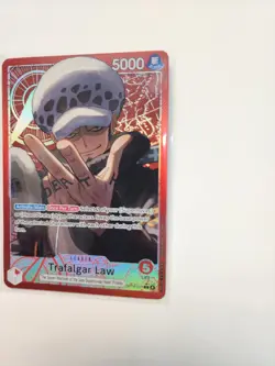 One Piece TCG OP14-001 Azure Sea's Seven Trafalgar Law Alternate Art Leader Red - Image 4