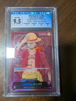 One Piece Super Pre-Release Leader ST01-001 Monkey D Luffy CGC 10 GEM MINT - Image 1