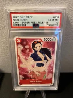 2022 One Piece Super Pre-Release Nico Robin ST01-008 PSA 10 Gem Mint - Image 1