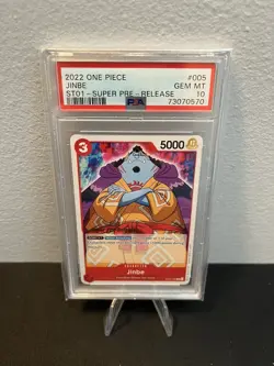 2022 One Piece Super Pre-Release Jinbe ST01-005 PSA 10 Gem Mint - Image 1