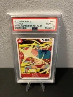 2022 One Piece Super Pre-Release Franky ST01-010 PSA 10 Gem Mint - Image 1