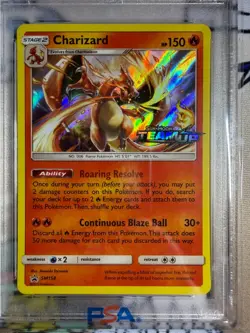 2019 POKEMON SM BLACK STAR PROMO TEAM UP PRERELEASE #SM158 CHARIZARD-HOLO PSA 9 - Image 3