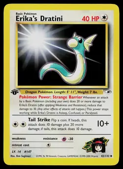 Pokemon Card - Erika's Dratini 1st Edition Gym Heroes 42/132 Uncommon - Image 1