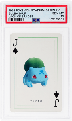 1998 Pokemon Stadium Green Version Playing Cards Bulbasaur PSA 10 - Image 1