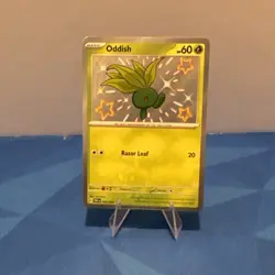 Pokemon TCG Oddish Paldean Fates Holo Card 092/091 Baby Shiny - Image 1