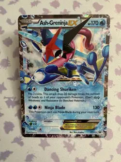 Pokemon TCG Ash-Greninja-EX Holo Promo Card Lightly Played XY XY133 - Image 1